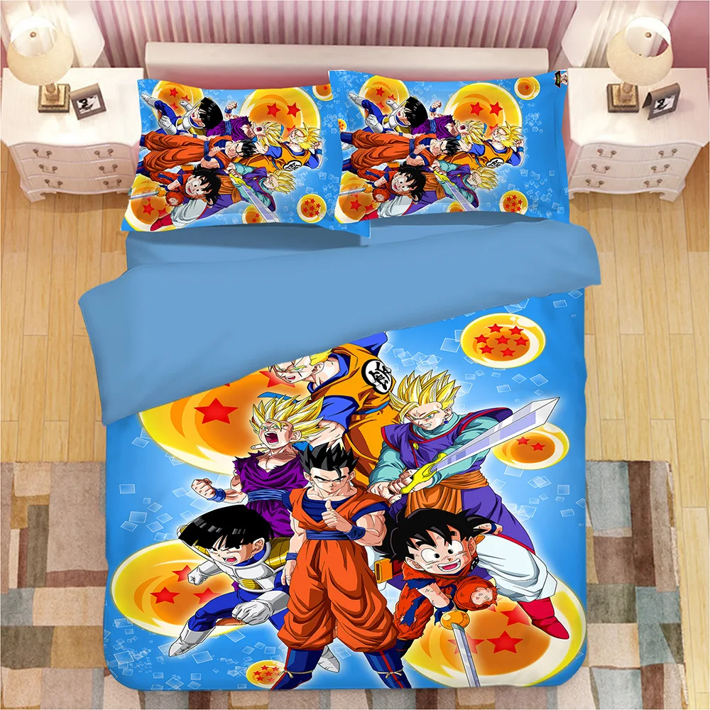 Аниме Dragon Ball Z Wu kong цельный 3D комплект постельного белья Декор детской комнаты пододеяльник наволочки Наруто постельное белье - Цвет: 11