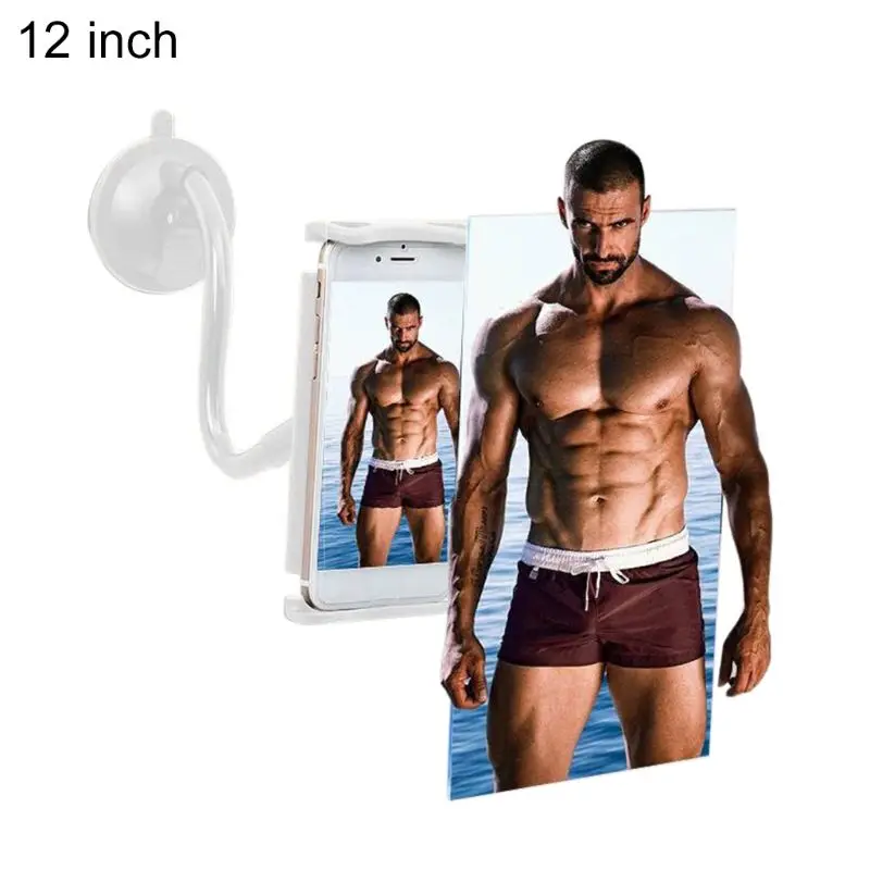 White 12 inches 2в1 3D увеличитель для экрана телефона кронштейн с присоской складной держатель 1" /8" U1JB - Цвет: White 12 inches