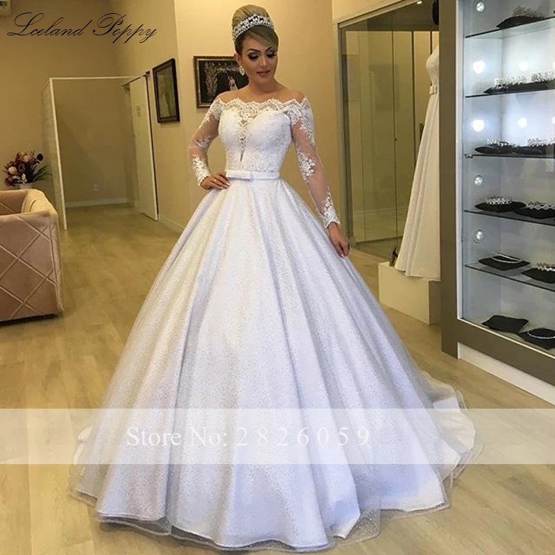 Lceland Poppy A-Line Свадебные платья Vestido de Noiva с длинным рукавом, Кружевная аппликация, длина до пола, свадебное платье с поясом