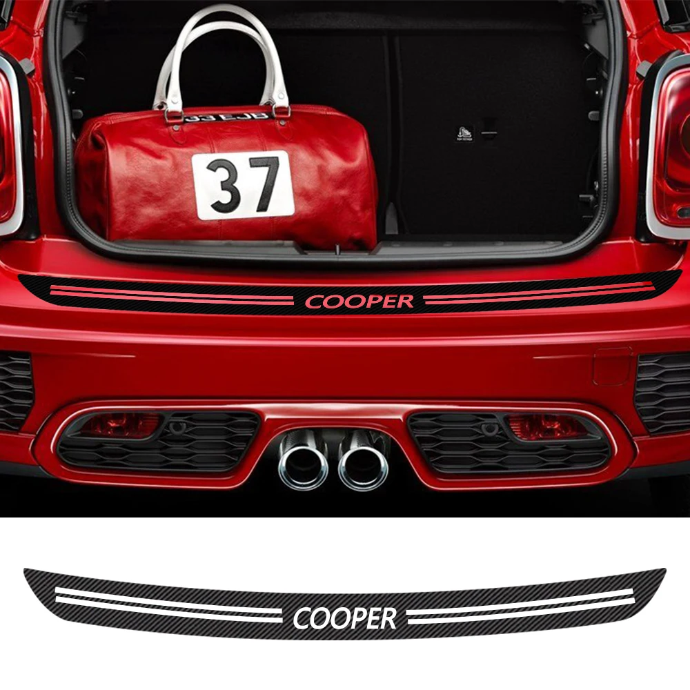 Carbon Fiber Car rear bumper Trunk load edge Protector Guard Trim Stickers For MINI Cooper S JCW R5