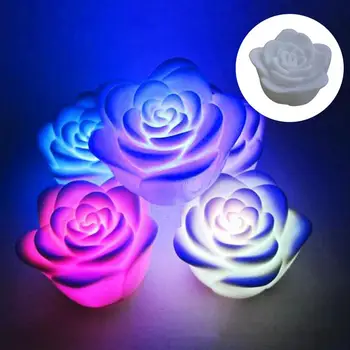 

Romantic Waterproof Floating Rose Flower Color Changing LED Night Light Home Party Decor Interior Design Gifts Special design