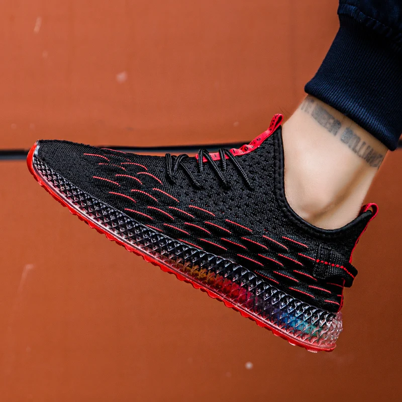 Модная мужская обувь; кроссовки Flyknit; дышащая Нескользящая Мужская обувь для бега; Повседневная Удобная обувь для тренировок; Прямая поставка; AODLEE