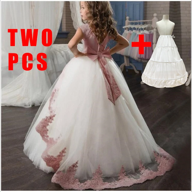 Adolescente Pageant Formal Branco Vestidos De Dama De Honra Rendas Princesa  Vestido Da Menina De Flor Crianças Vestido De Festa De Casamento Para  Meninas Roupas - Vestidos De Festa Para Meninas - AliExpress