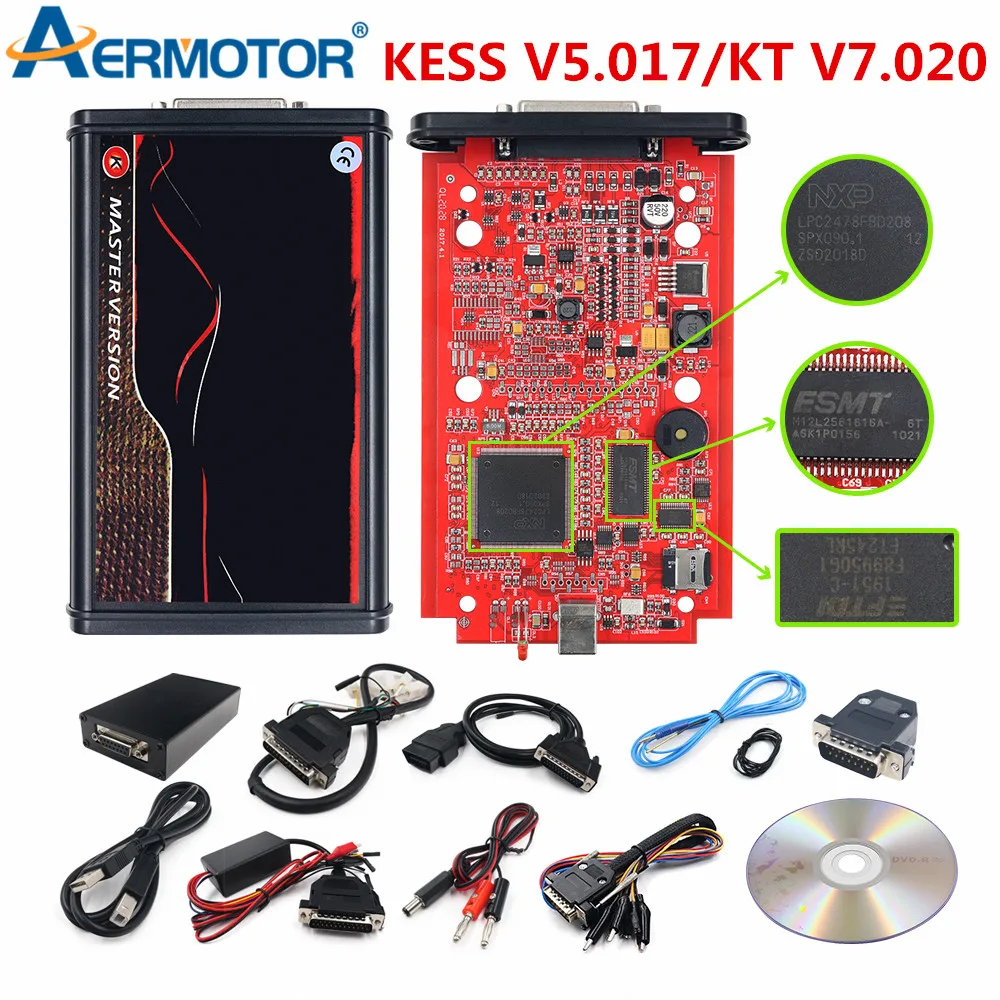 Онлайн EU Red Kess V5.017 2 80 OBD2 менеджер Тюнинг Комплект KTAG V7.020 светодиодный KESS 5 017 K-TAG 2.25