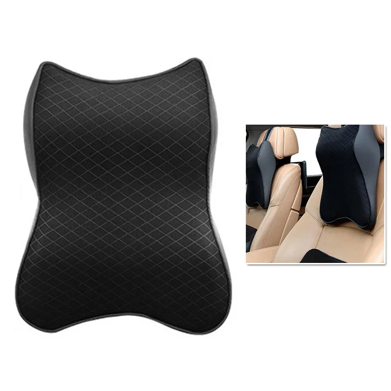 1 шт. автомобильное сиденье черный подголовник коврик памяти хлопок Пена голова Путешествия шеи Отдых поддержка