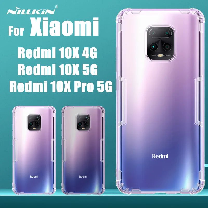 Чехол Nillkin для Xiaomi Redmi 10X Pro 4G 5G силикон прозрачный | Мобильные телефоны и