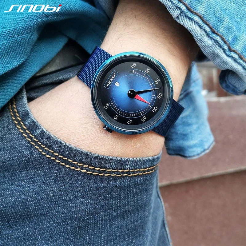 Sinobi 男性用エアカーダッシュボード時計 クリエイティブなデザイン クォーツ腕時計 ブルー クォーツ時計 Aliexpress