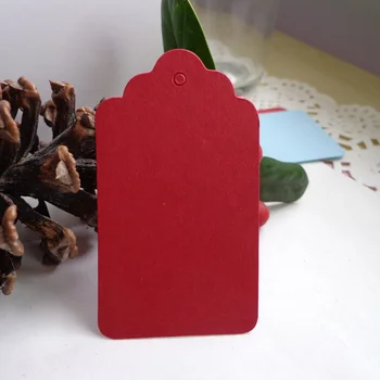 

50pcs Red Paper Gift Tags Blank Price Label Tags Wedding Favors Gift Box Decorative Tag 4x7cm DIY Crafts Clothing Garment Tags