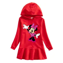 Рождественский костюм для девочек; осеннее платье принцессы с длинными рукавами; одежда с Минни Маус; Vestidos; платье-Толстовка; одежда для малышей