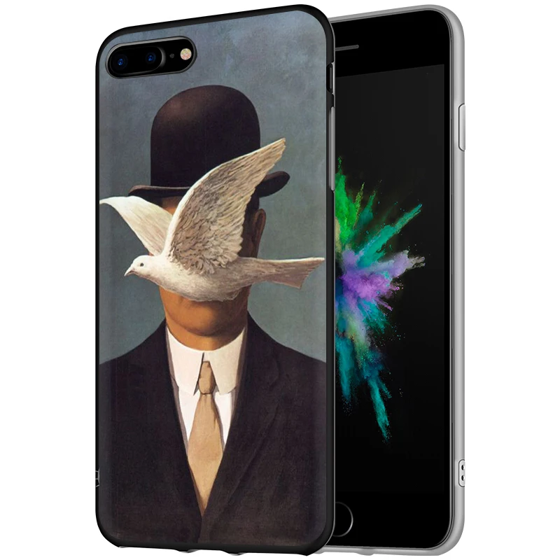 Мягкий силиконовый чехол для телефона EWAU Rene Magritte для iPhone 5 5S SE 6 6s 7 8 plus X XR XS 11 Pro Max