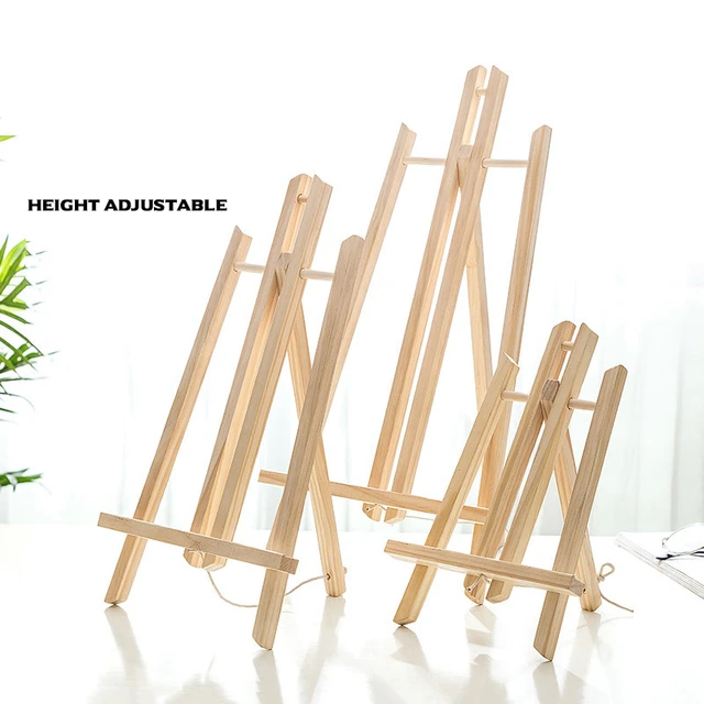 Mini Canvas And Natural Wood Easel Set -for Art Painting