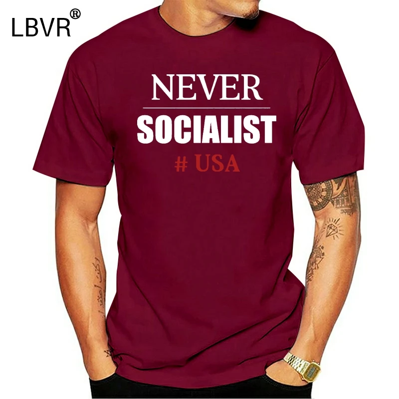 Never Socialist футболка с антисоциализмом патриотическая США для Трампа 2020 Новая