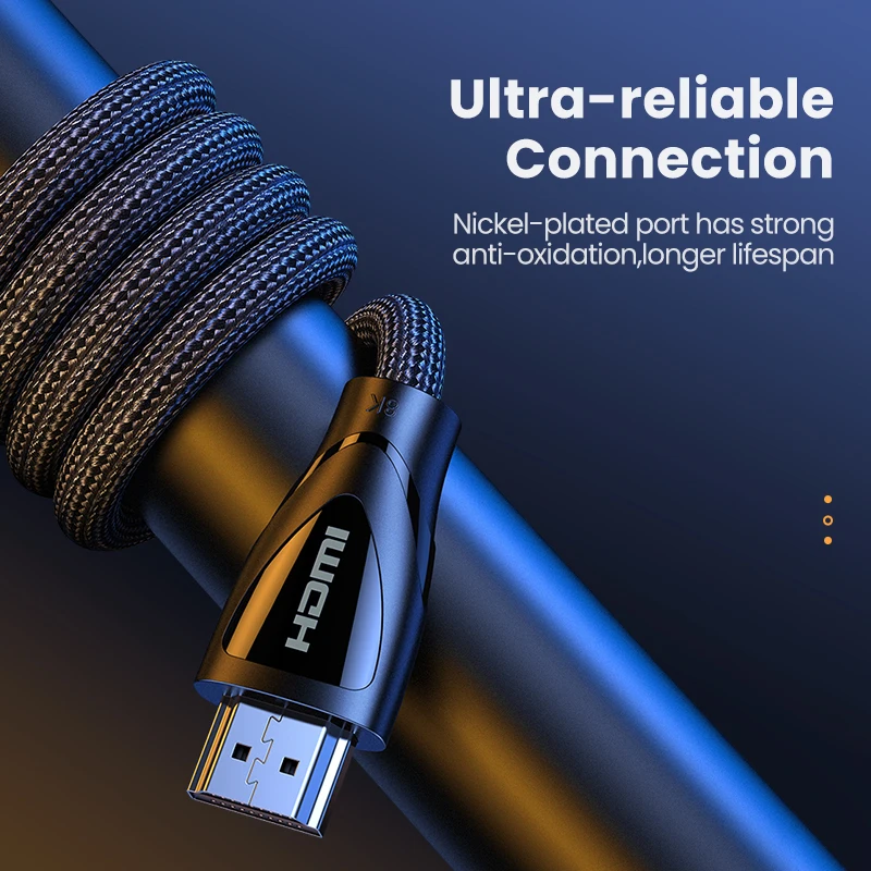 Ugreen HDMI 2.1 Cable 8K/60Hz 4K/120Hz for Xiaomi Mi Box HDMI2.1 Cable 48Gbps HDR10+ HDCP2.2 for PS4 HDMI Splitter 8K HDMI Cable