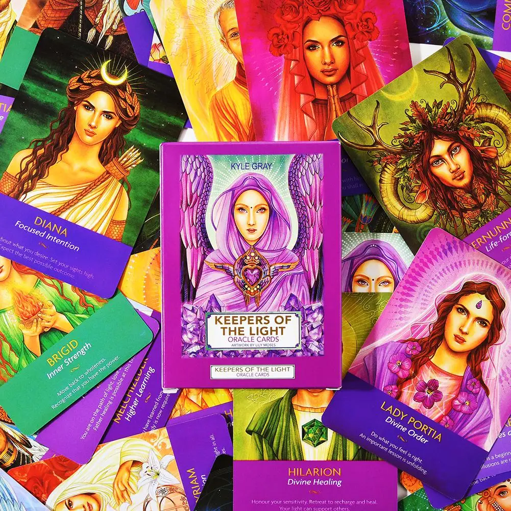 44 Pcs Oracl Tarot Cards Sheets Keepers Of The Light Card Board Deck Games Palying Cards For Party Game Entertainment