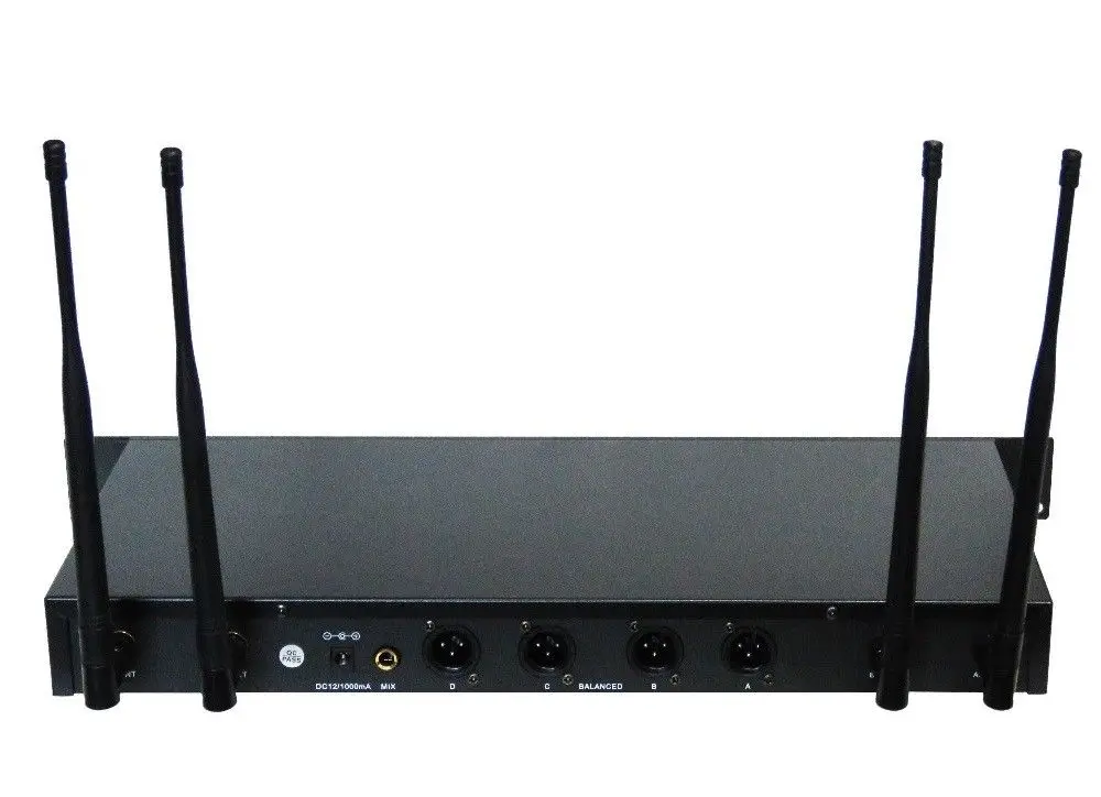 4ch microphone system wireless ktv party church handheld mic