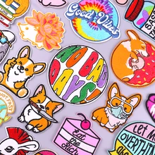 Cartoon Patch Iron On Patches On Clothes Stripe Badges Embroidered Patches For Clothing Animal Patch For Clothes Applique Decor
