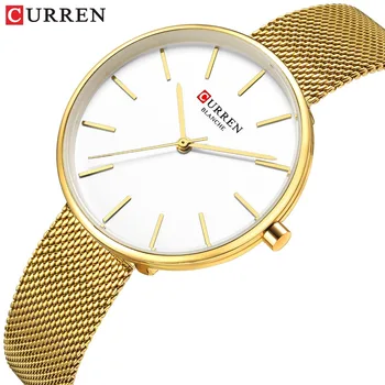 

CURREN New Quartz Wristwatches for Women Gold Watch Ladies Fashion Steel Mesh Band Clock Female Watches relogios feminino 9042