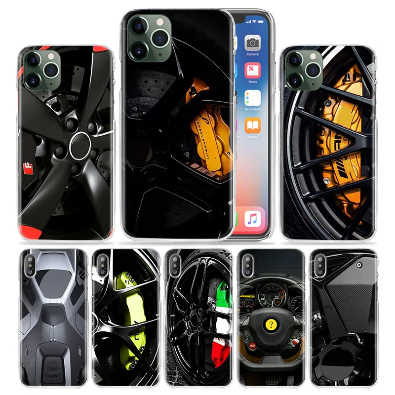 

Wheel Hub of Sports Car Case for Apple iPhone 11 Pro XS Max XR X 7 8 6 6S Plus 5 SE 5S Hard Plastic Phone Coque Cover