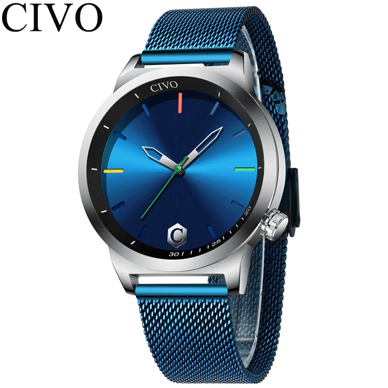 Мужские часы CIVO кварцевые наручные для мужчин Orologi мужские спортивные минимализм