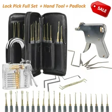 24Pcs Unlock Unlocking Pick Tools Set Key Extractor And Transparent Practice Padlock Household Tools