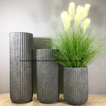 

Nordic ins wind floor vase living room simple decoration flower pot hotel lobby fiberglass decoration reed set