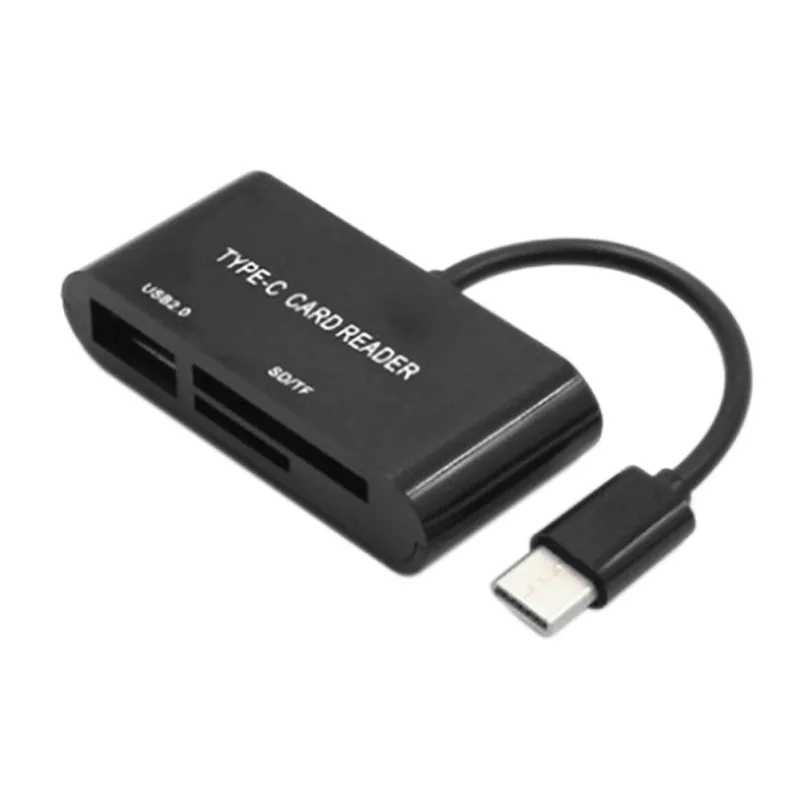 Кард-ридер 3-в-1 Тип usb-C TF защищенная цифровая карты памяти телефона планшетного компьютера проводной адаптер с кабелем