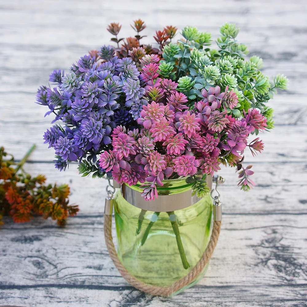 1 шт. пластиковые суккулентные растения искусственные осенние листья сделай сам