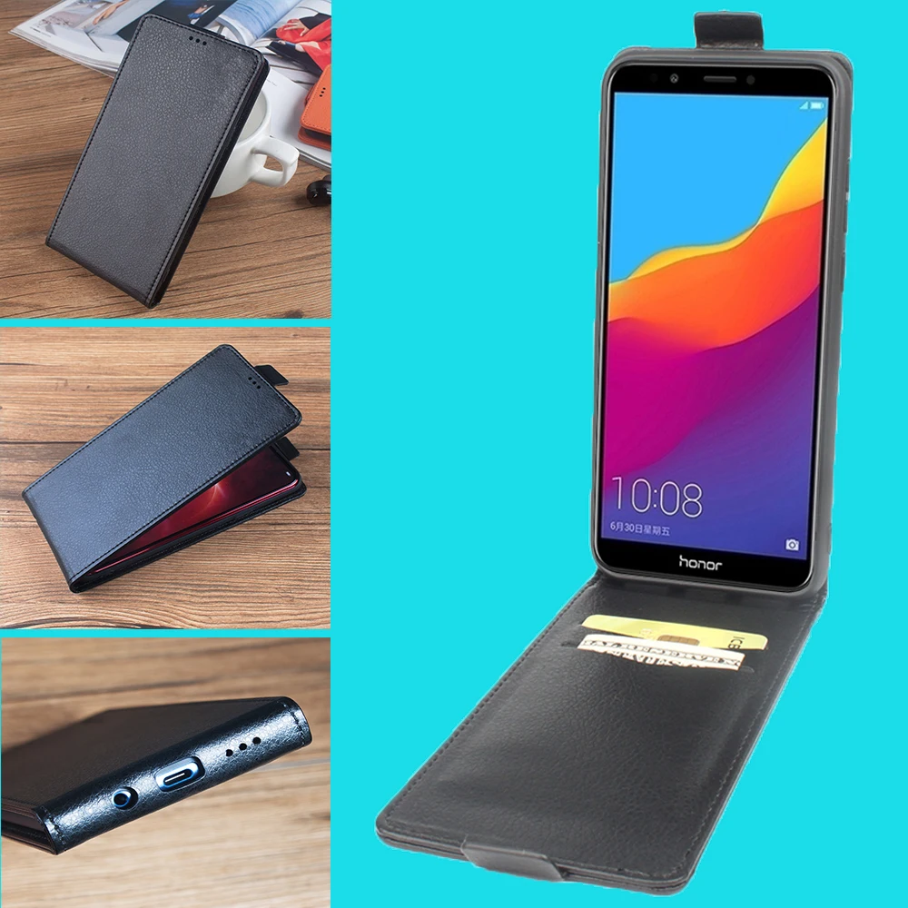 Флип чехол для huawei y9 y7 y5 y6 prime pro 2019 2018 держатель телефона кошелек Личи узор кожаный