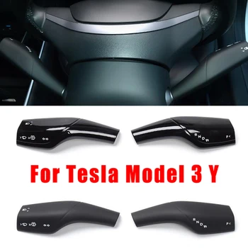

Black Steering Wheel Shift Paddle Gear Shifter Extension Shifter Transfer Extension Interior Trim Cover For Tesla Model 3 Y
