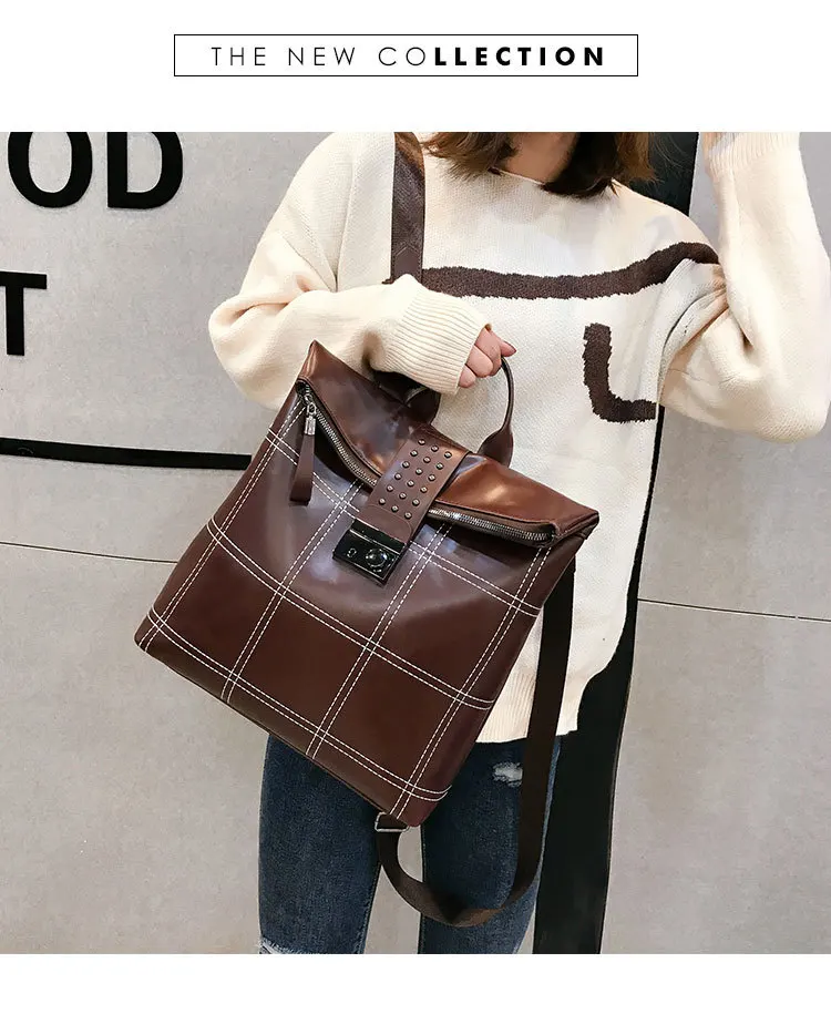 Mochilas Para Mujer De Moda Cuero Antirrobo непроницаемый Дамский рюкзак, кожаная сумка, рюкзак для девочек, роскошный брендовый дизайн