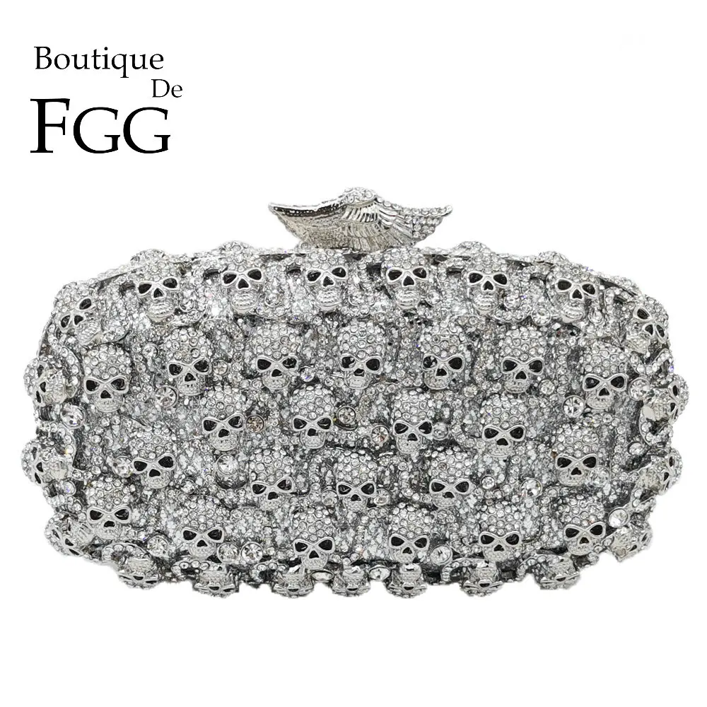 Женский клатч с черепом Boutique De FGG вечерняя сумочка кристаллами сумочки и кошельки