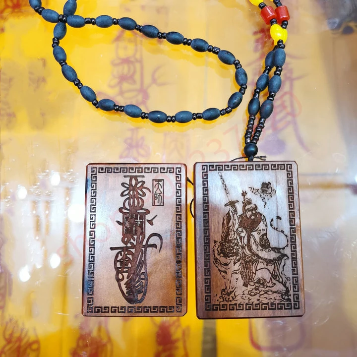 

Taoist supplies, lightning jujube wood, Zhang Tianshi riding Tiger - safe Amulet Pendant, exquisite Taoist crafts