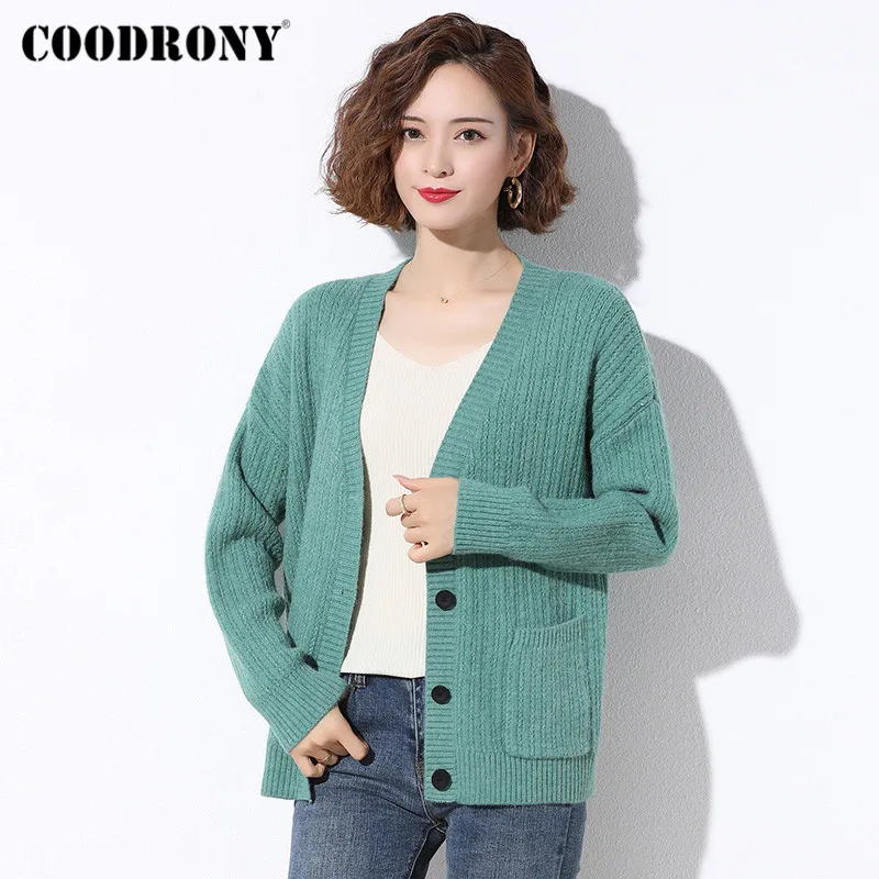COODRONY Brand Cardigan Streetwear Fashion Warm With Pocket Sweaters For Women 2020 Knitted Casual Slim Female Clothing W1052
