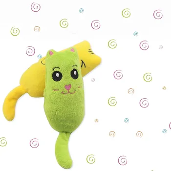 

Funny Cartoon Bite Resistant Stuffed Pillow Catnip Plush Toy with Tail for Cats Pet