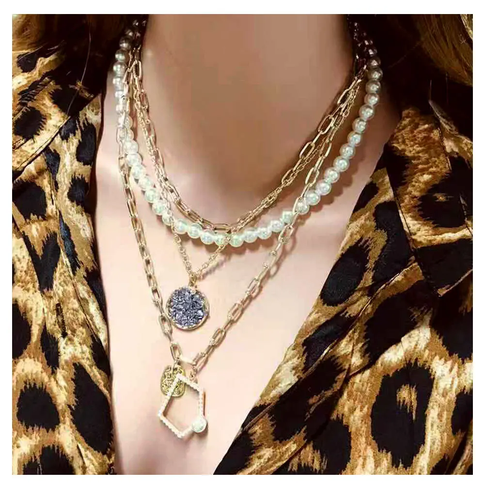 Лучшее Новое винтажное женское ожерелье с золотой цепочкой, многослойное ожерелье с подвеской в виде звезды и солнца, подарки на свадьбу