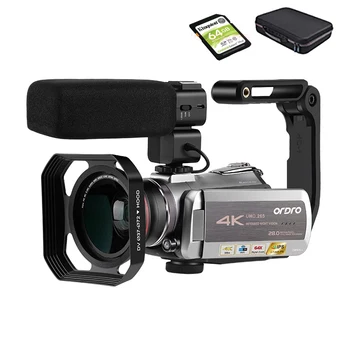 

Ordro Webcast IPS Screen Video Camera Clear 4K Wide Angle Conference Wedding DV Wifi PC HDR-AZ50 Video Cameras with 64g memory