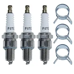 Kit de bougie d'allumage wClamp 491055 491055S, pour Briggs & Stratton 491055T John Deere M78543 Kohler 12 02 S Champion RC12YC 