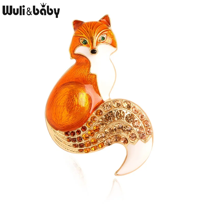 Animal Brooch Rhinestone Enamel Fox Brooches Women Party Causal Brooch Pins Gifts