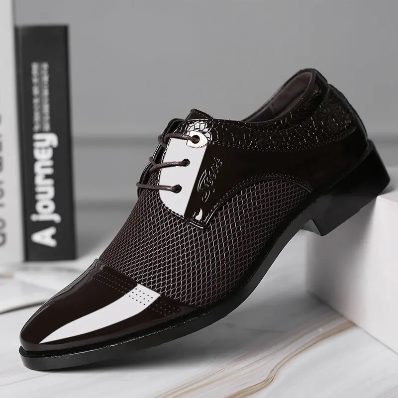 Men Formal Slip On Shoes Pu Leather Flat Shoes sapato social masculino Male Business ghj7