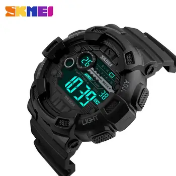 

SKMEI Outdoor Sport Watch Men Multifunction 5Bar Waterproof PU Strap LED Display Watches Chrono Digital Watch reloj hombre 1243