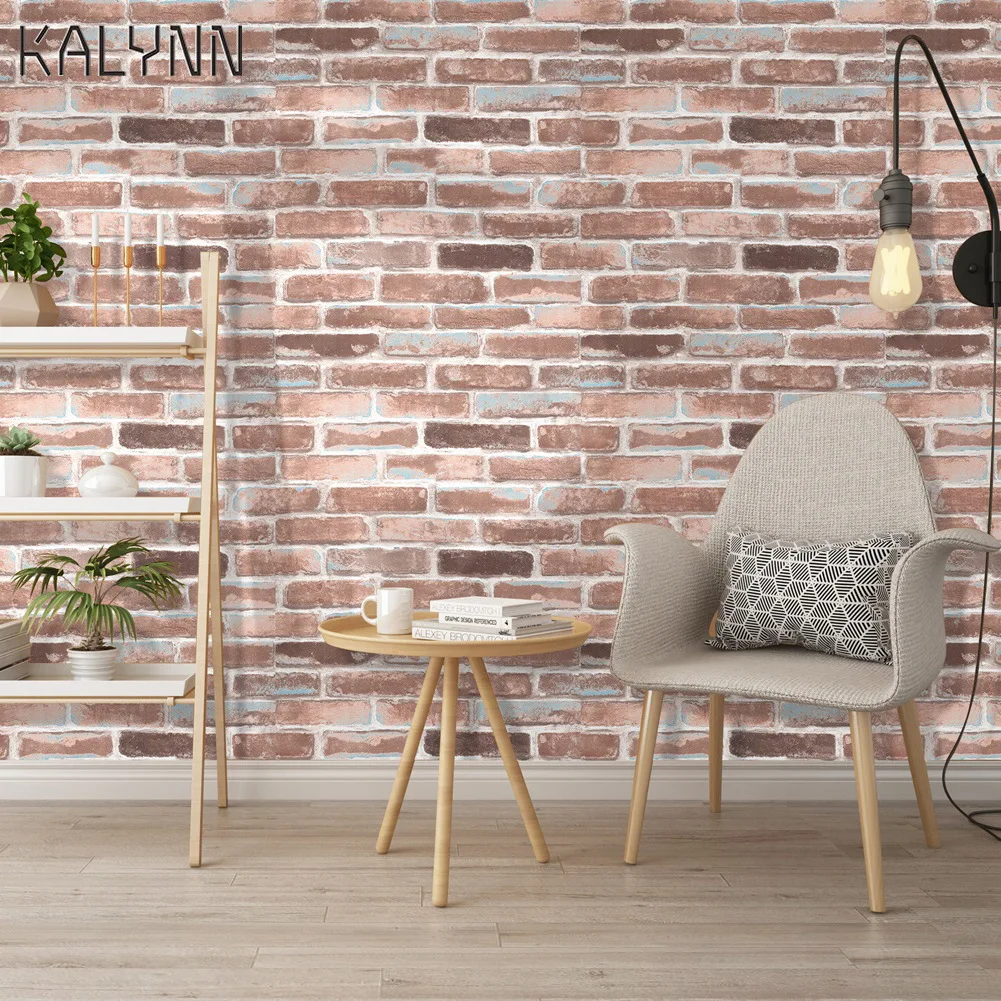 Vintage Brick Textured Wallpaper  Walls Decor Embossed Living Room Bedroom Wall Diy Renovation 3D Self-Adhesive Mural Wallpaper