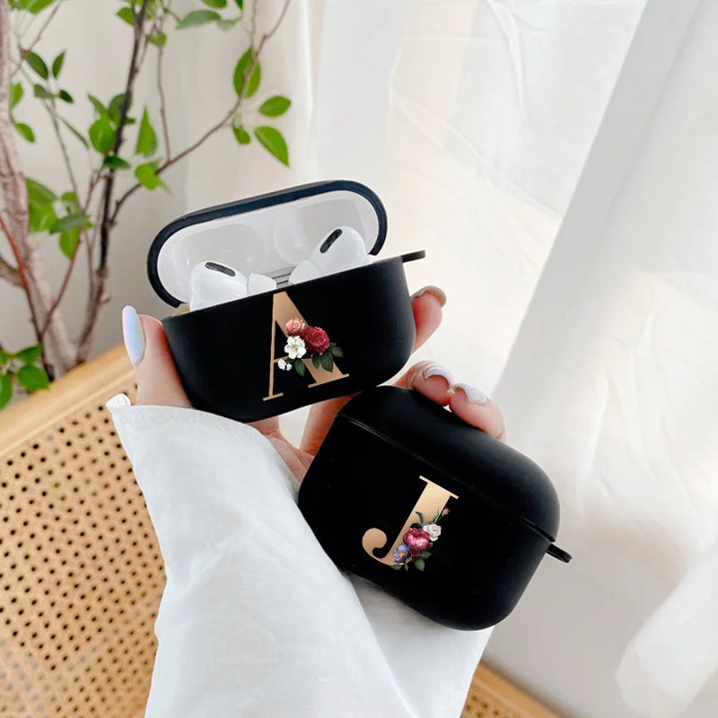 Carino Floreale Oro Lettera Airpods 3 2 Custodia Per Airpod Pro Custodia Auricolare Bluetooth In Silicone Opaco Per Apple Air Pod Pro Funda