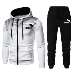 Pumba – ensemble de Jogging imprimé pour homme, 2 pièces, sweat à capuche, fermeture éclair, vêtements de sport, survêtement, manches longues, automne hiver 