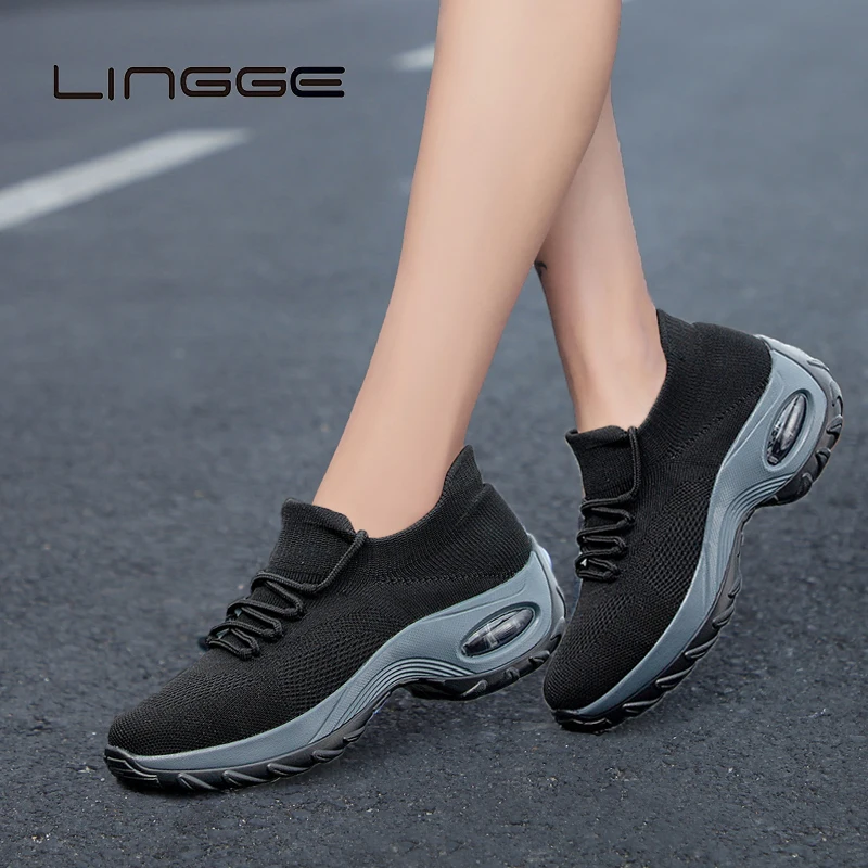 LINGGE/2020 белые кроссовки на платформе зимняя женская обувь толстой подошве