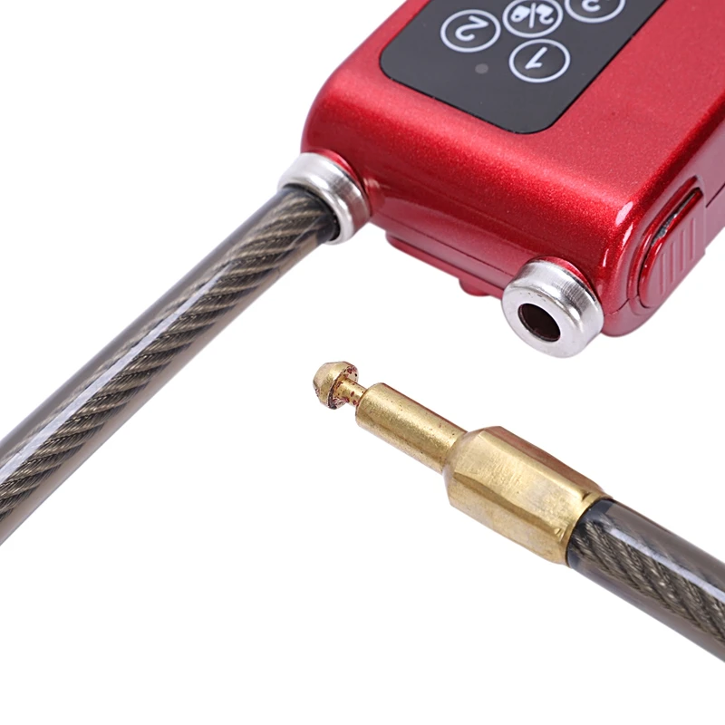 Electric Digital Door Lock With Wire Rope Waterproof Home Anti Theft Lock With 110Db Alarm For Door& Bicycle(Red