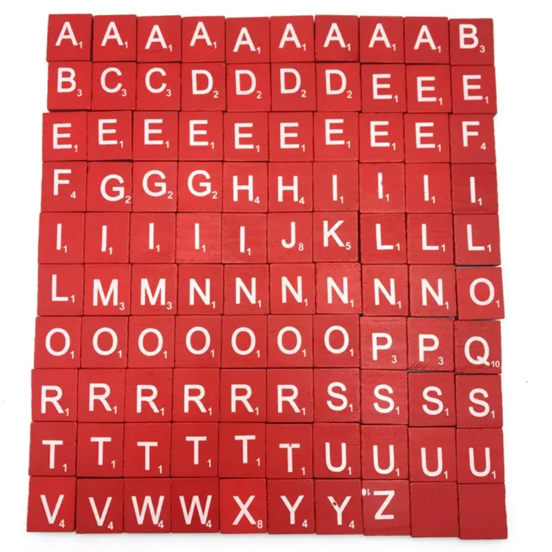 100 шт./компл. английские слова Scrabble деревянные буквы цвет алфавитная плитка ремесла игрушки