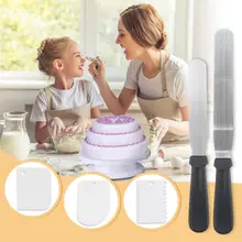 6 шт./компл., пластиковый поворотный стол для торта, вращающийся стол для украшения торта, Набор DIY, проигрыватель для торта, шпатель, скребок, инструмент для выпечки