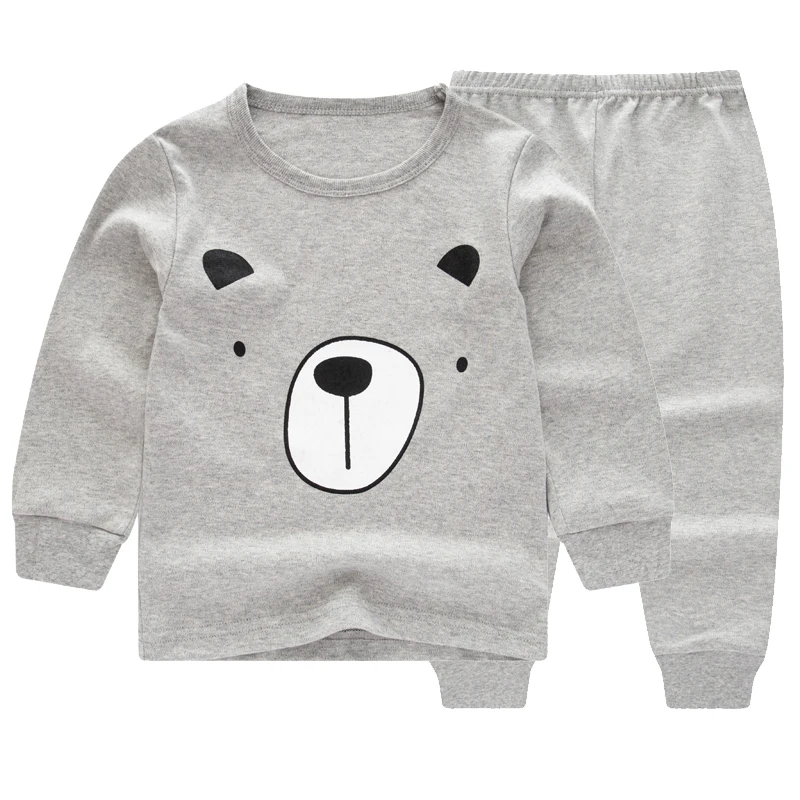 Пижамы для маленьких мальчиков, детская одежда для сна, хлопок, с длинными рукавами, модная Пижама с дизайном «панда» для девочек, штаны для сна