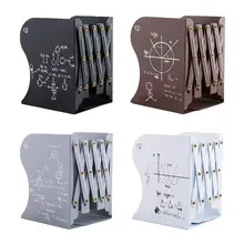 Metal Retractable Bookends Support Stand Holder Shelf Adjustable Bookrack Office