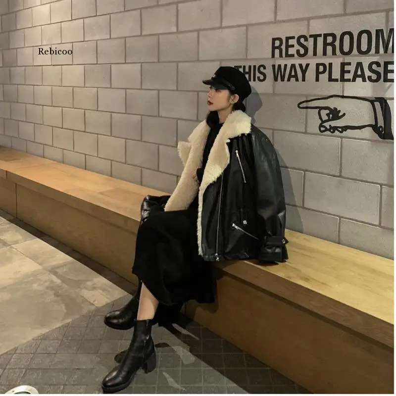 

Женская куртка из искусственной кожи, на молнии, с поясом